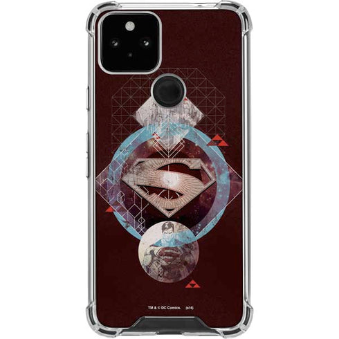 DC Comics Superman Purple Abstract Collage Google Pixel 5 Clear Case